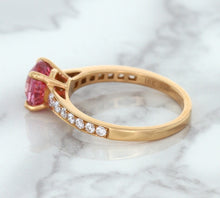 Load image into Gallery viewer, 1.84ct Round Pink Sapphire Ring with Diamond Accents in 18K Rose Gold