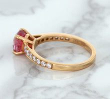 Load image into Gallery viewer, 1.84ct Round Pink Sapphire Ring with Diamond Accents in 18K Rose Gold