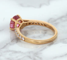 Load image into Gallery viewer, 1.84ct Round Pink Sapphire Ring with Diamond Accents in 18K Rose Gold
