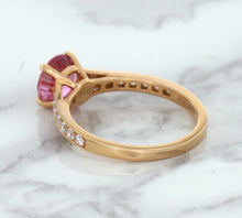 Load image into Gallery viewer, 1.84ct Round Pink Sapphire Ring with Diamond Accents in 18K Rose Gold