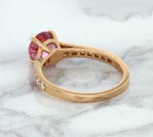 Load image into Gallery viewer, 1.84ct Round Pink Sapphire Ring with Diamond Accents in 18K Rose Gold