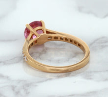 Load image into Gallery viewer, 1.84ct Round Pink Sapphire Ring with Diamond Accents in 18K Rose Gold