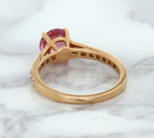 Load image into Gallery viewer, 1.84ct Round Pink Sapphire Ring with Diamond Accents in 18K Rose Gold