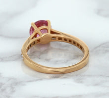 Load image into Gallery viewer, 1.84ct Round Pink Sapphire Ring with Diamond Accents in 18K Rose Gold