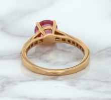 Load image into Gallery viewer, 1.84ct Round Pink Sapphire Ring with Diamond Accents in 18K Rose Gold