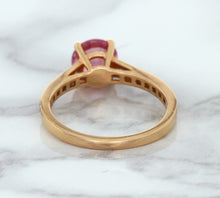 Load image into Gallery viewer, 1.84ct Round Pink Sapphire Ring with Diamond Accents in 18K Rose Gold