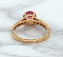 Load image into Gallery viewer, 1.84ct Round Pink Sapphire Ring with Diamond Accents in 18K Rose Gold