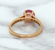Load image into Gallery viewer, 1.84ct Round Pink Sapphire Ring with Diamond Accents in 18K Rose Gold
