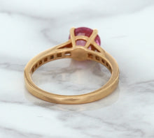 Load image into Gallery viewer, 1.84ct Round Pink Sapphire Ring with Diamond Accents in 18K Rose Gold
