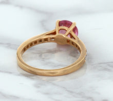 Load image into Gallery viewer, 1.84ct Round Pink Sapphire Ring with Diamond Accents in 18K Rose Gold