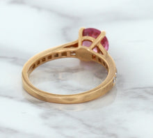 Load image into Gallery viewer, 1.84ct Round Pink Sapphire Ring with Diamond Accents in 18K Rose Gold