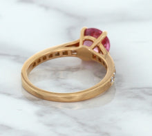 Load image into Gallery viewer, 1.84ct Round Pink Sapphire Ring with Diamond Accents in 18K Rose Gold
