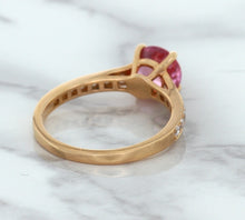 Load image into Gallery viewer, 1.84ct Round Pink Sapphire Ring with Diamond Accents in 18K Rose Gold