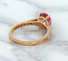 Load image into Gallery viewer, 1.84ct Round Pink Sapphire Ring with Diamond Accents in 18K Rose Gold