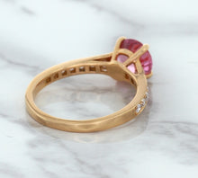 Load image into Gallery viewer, 1.84ct Round Pink Sapphire Ring with Diamond Accents in 18K Rose Gold