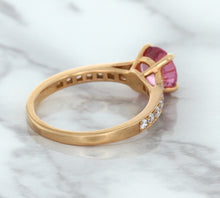 Load image into Gallery viewer, 1.84ct Round Pink Sapphire Ring with Diamond Accents in 18K Rose Gold
