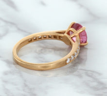 Load image into Gallery viewer, 1.84ct Round Pink Sapphire Ring with Diamond Accents in 18K Rose Gold