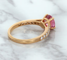 Load image into Gallery viewer, 1.84ct Round Pink Sapphire Ring with Diamond Accents in 18K Rose Gold