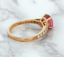 Load image into Gallery viewer, 1.84ct Round Pink Sapphire Ring with Diamond Accents in 18K Rose Gold