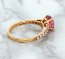 Load image into Gallery viewer, 1.84ct Round Pink Sapphire Ring with Diamond Accents in 18K Rose Gold