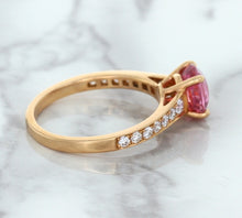 Load image into Gallery viewer, 1.84ct Round Pink Sapphire Ring with Diamond Accents in 18K Rose Gold