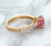 Load image into Gallery viewer, 1.84ct Round Pink Sapphire Ring with Diamond Accents in 18K Rose Gold