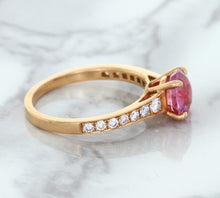 Load image into Gallery viewer, 1.84ct Round Pink Sapphire Ring with Diamond Accents in 18K Rose Gold