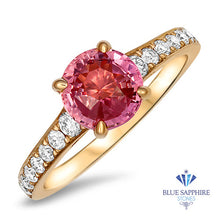 Load image into Gallery viewer, 1.84ct Round Pink Sapphire Ring with Diamond Accents in 18K Rose Gold