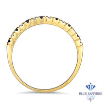 Load image into Gallery viewer, 0.25ct. Round Blue Sapphire Ring with Diamond Halo in 14K Yellow Gold
