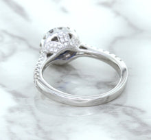 Load image into Gallery viewer, 1.82ct Round Blue Sapphire Ring with Diamond Halo in 18K White Gold