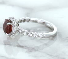 Load image into Gallery viewer, 1.75ct Unheated GIA Certified Round Ruby Ring with Diamond Halo in 18K White Gold