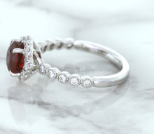 Load image into Gallery viewer, 1.75ct Unheated GIA Certified Round Ruby Ring with Diamond Halo in 18K White Gold