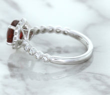 Load image into Gallery viewer, 1.75ct Unheated GIA Certified Round Ruby Ring with Diamond Halo in 18K White Gold