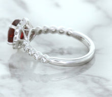 Load image into Gallery viewer, 1.75ct Unheated GIA Certified Round Ruby Ring with Diamond Halo in 18K White Gold