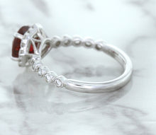 Load image into Gallery viewer, 1.75ct Unheated GIA Certified Round Ruby Ring with Diamond Halo in 18K White Gold