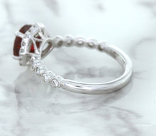 Load image into Gallery viewer, 1.75ct Unheated GIA Certified Round Ruby Ring with Diamond Halo in 18K White Gold