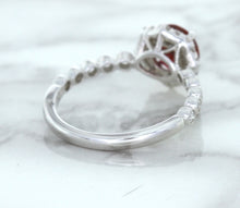 Load image into Gallery viewer, 1.75ct Unheated GIA Certified Round Ruby Ring with Diamond Halo in 18K White Gold