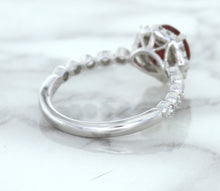 Load image into Gallery viewer, 1.75ct Unheated GIA Certified Round Ruby Ring with Diamond Halo in 18K White Gold