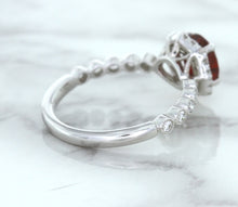 Load image into Gallery viewer, 1.75ct Unheated GIA Certified Round Ruby Ring with Diamond Halo in 18K White Gold