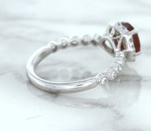 Load image into Gallery viewer, 1.75ct Unheated GIA Certified Round Ruby Ring with Diamond Halo in 18K White Gold