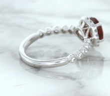 Load image into Gallery viewer, 1.75ct Unheated GIA Certified Round Ruby Ring with Diamond Halo in 18K White Gold