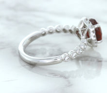 Load image into Gallery viewer, 1.75ct Unheated GIA Certified Round Ruby Ring with Diamond Halo in 18K White Gold