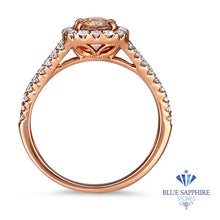 Load image into Gallery viewer, 1.23ct. Cushion Padparadscha Ring with Diamond Halo in 18K Rose Gold