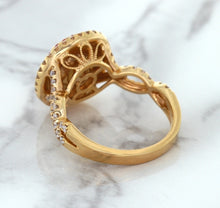 Load image into Gallery viewer, 2.07ct. Oval Padparadscha Ring with Sapphire and Diamond Halo in 18K Rose Gold