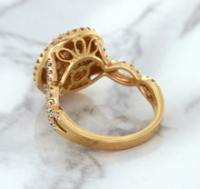 Load image into Gallery viewer, 2.07ct. Oval Padparadscha Ring with Sapphire and Diamond Halo in 18K Rose Gold