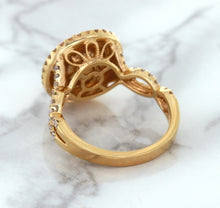 Load image into Gallery viewer, 2.07ct. Oval Padparadscha Ring with Sapphire and Diamond Halo in 18K Rose Gold