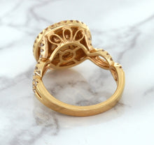 Load image into Gallery viewer, 2.07ct. Oval Padparadscha Ring with Sapphire and Diamond Halo in 18K Rose Gold