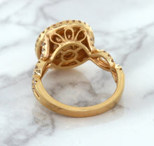 Load image into Gallery viewer, 2.07ct. Oval Padparadscha Ring with Sapphire and Diamond Halo in 18K Rose Gold