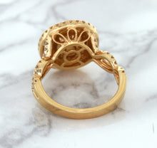 Load image into Gallery viewer, 2.07ct. Oval Padparadscha Ring with Sapphire and Diamond Halo in 18K Rose Gold