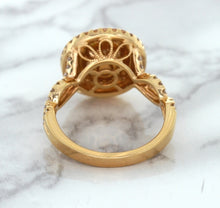 Load image into Gallery viewer, 2.07ct. Oval Padparadscha Ring with Sapphire and Diamond Halo in 18K Rose Gold